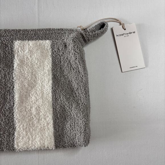 kashwére Travel Blanket Pouch Stone & Creme Zipper Closure Replacement Pouch - Picture 2 of 6